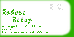 robert welsz business card